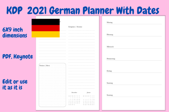 2021 German Planner PDF & Keynote Template Guide