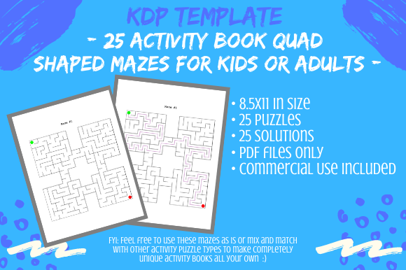 25 Quad Shaped Mazes for Activity Books: A Practical Resource for KDP Creators and Educators