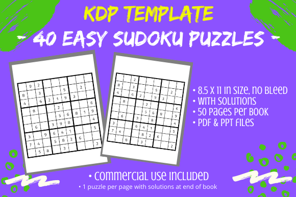 40 Easy Sudoku Puzzles Solutions 4 KDP: Integrating Ready-Made Interiors into Your Publishing Workflow