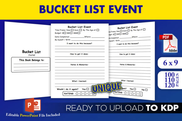 Bucket List Event Journal KDP Interior Guide