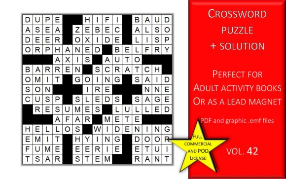 Crossword Puzzle Page with Solutions V42
