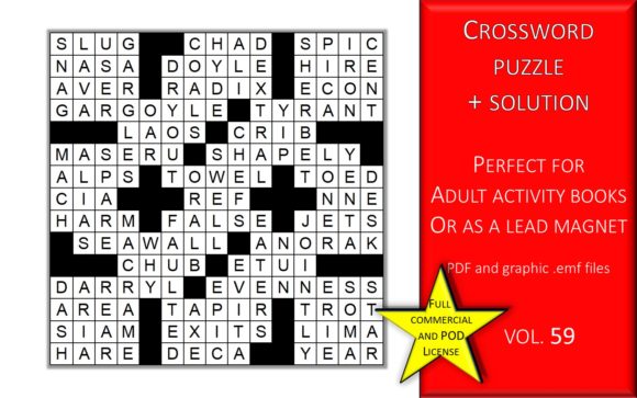 Crossword Puzzle Page with Solutions V59