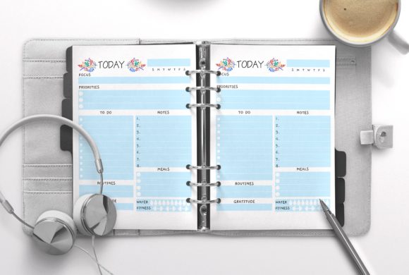 Daily Planner Letter Blue: 100-Page Productivity System