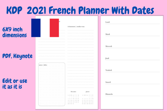 Evaluating the 2021 French Planner PDF and Keynote Template for KDP Publishing